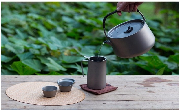 Titanium Kettle Traditional Style Teapot Ultralight Teaware for Outdoor Camping